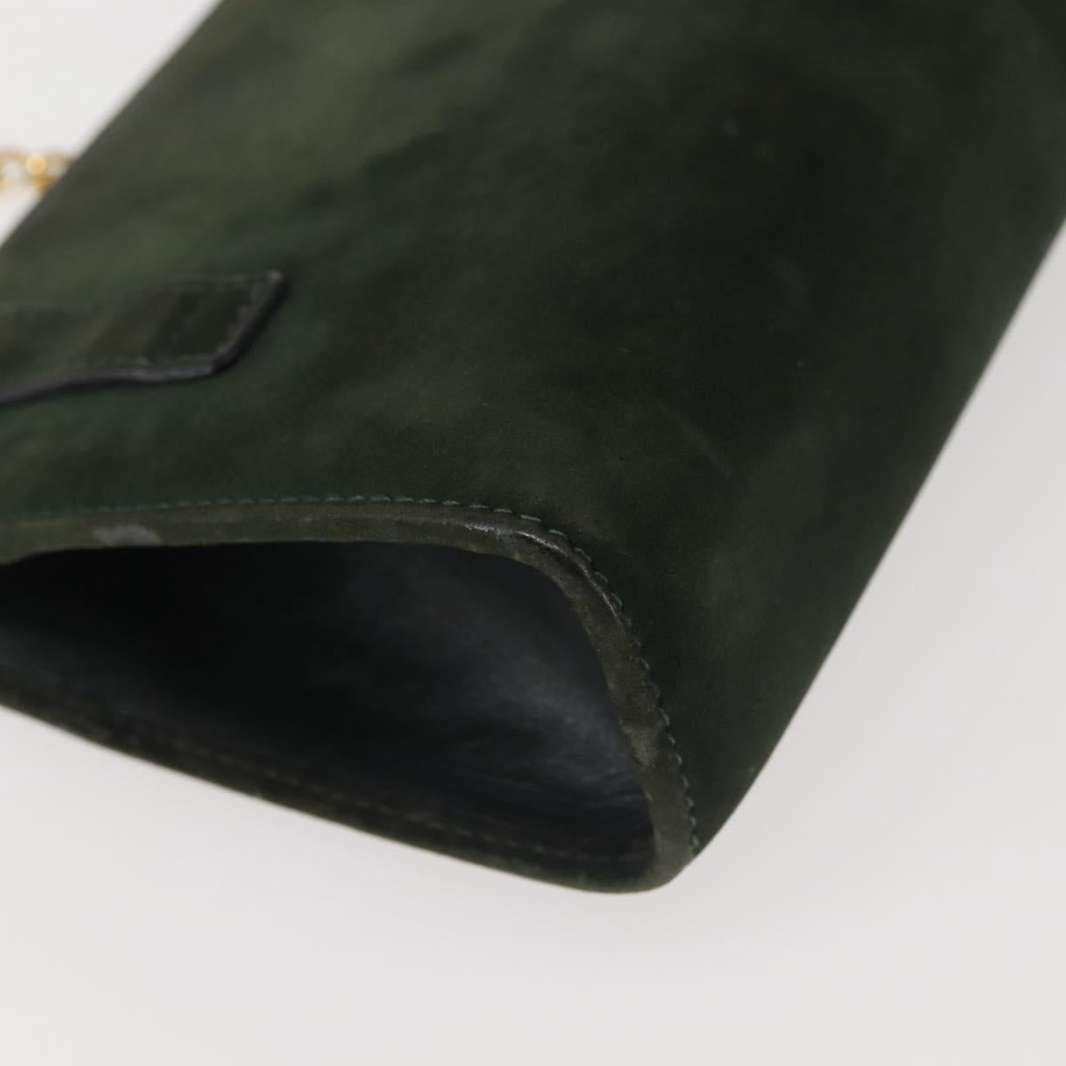 Ferragamo Green Suede Shoulder Bag