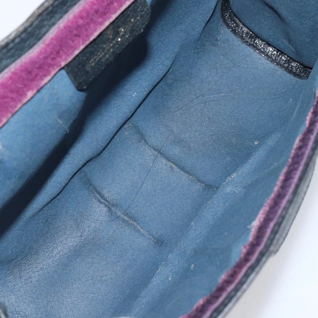 Gucci Navy Monogram Sherry Line Clutch