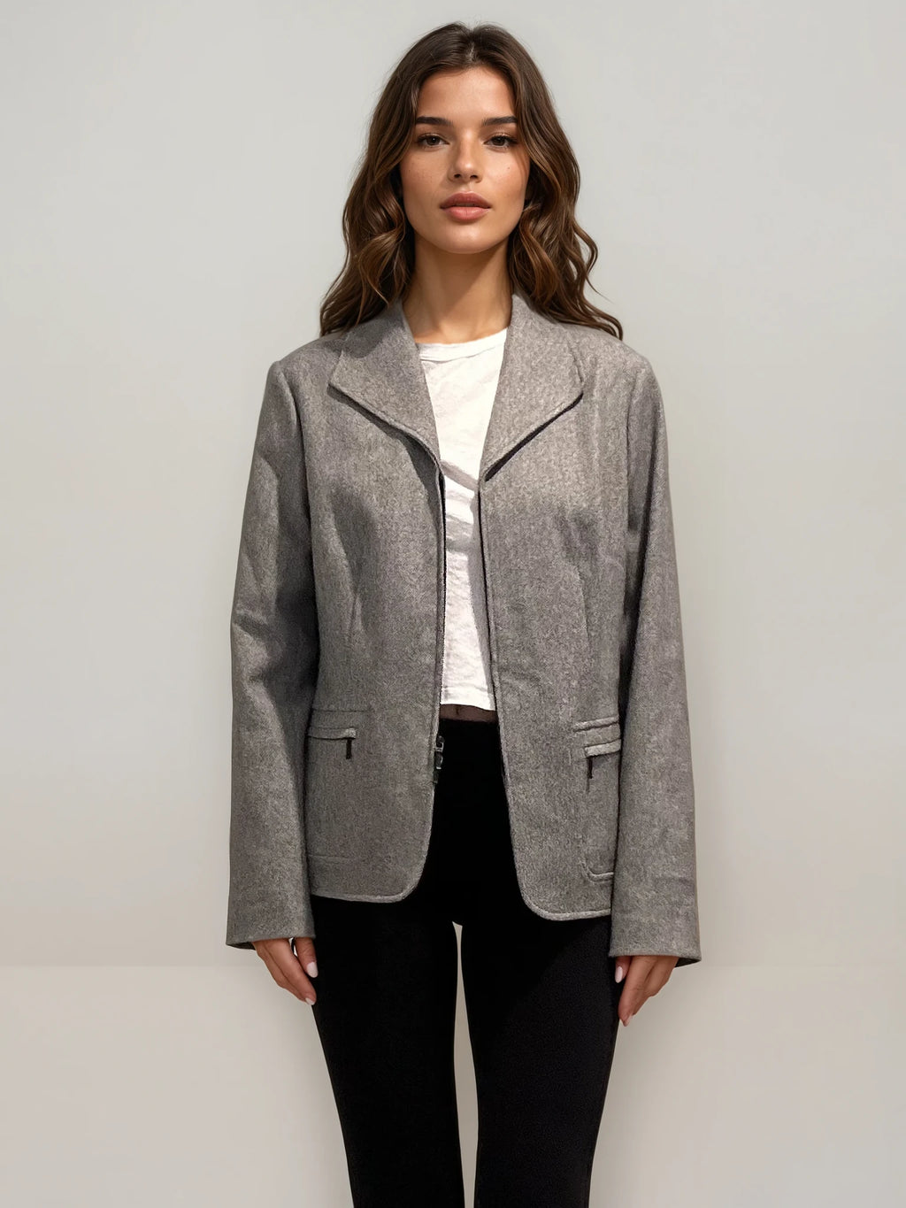 Escada Grey Zip Blazer