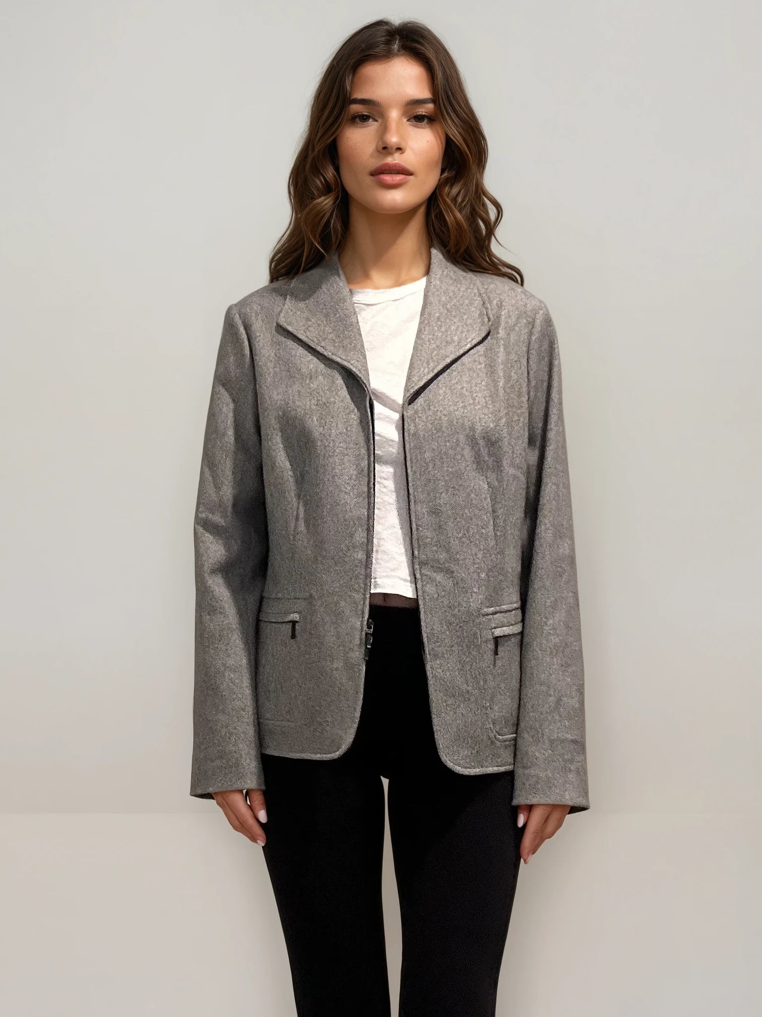 Escada Grey Zip Blazer