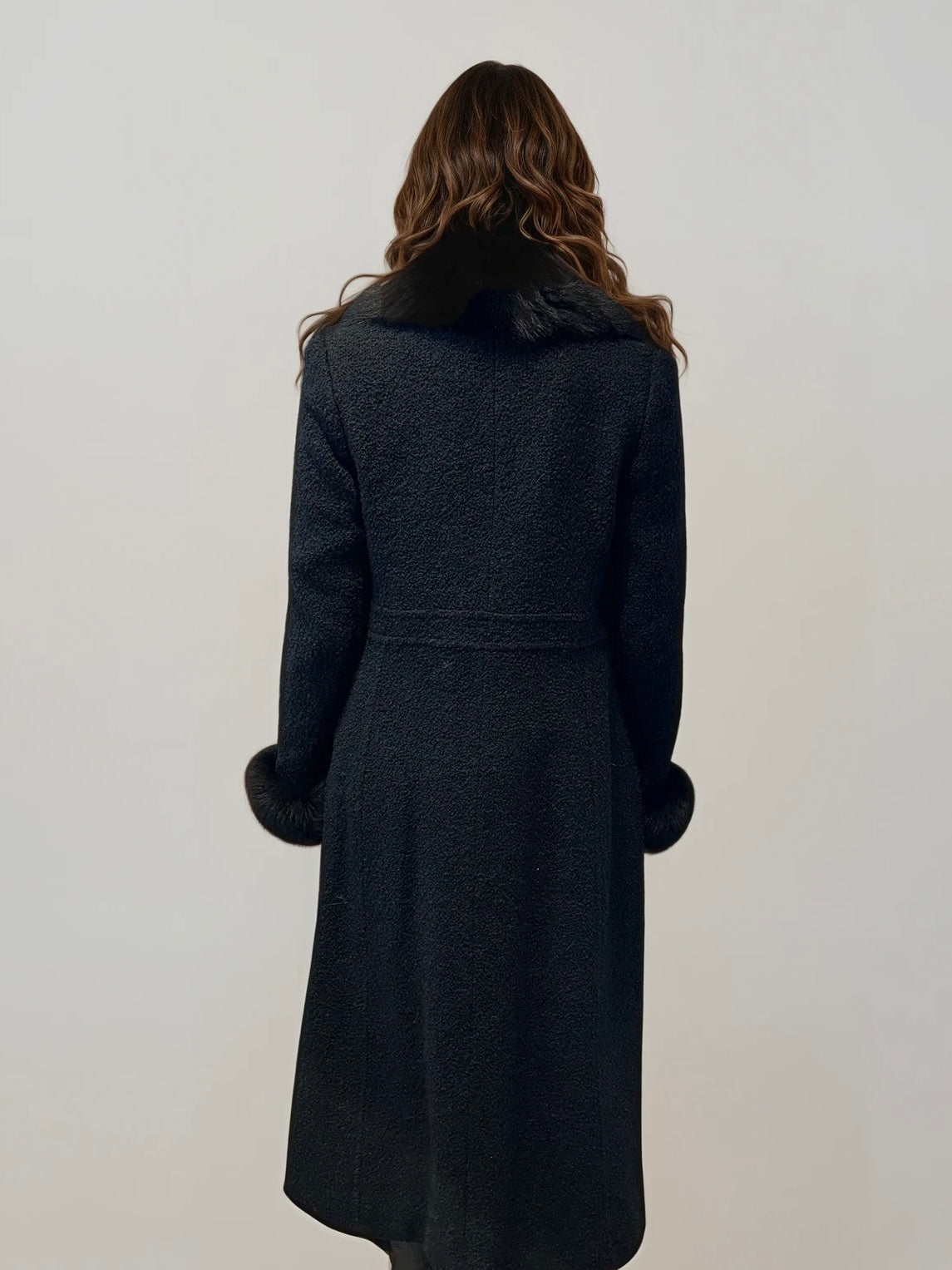 Grey Fur and Wool Coat