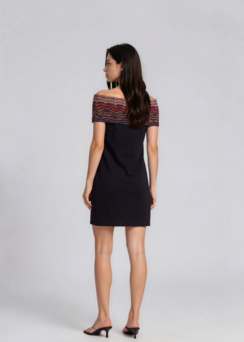 Missoni Black Printed Off Shoulder Mini Dress