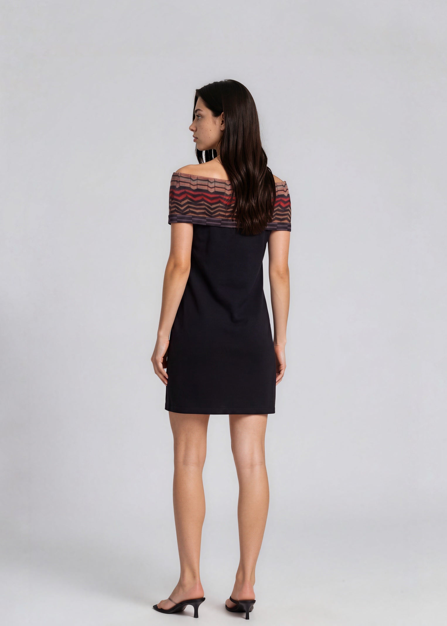 Missoni Black Printed Off Shoulder Mini Dress