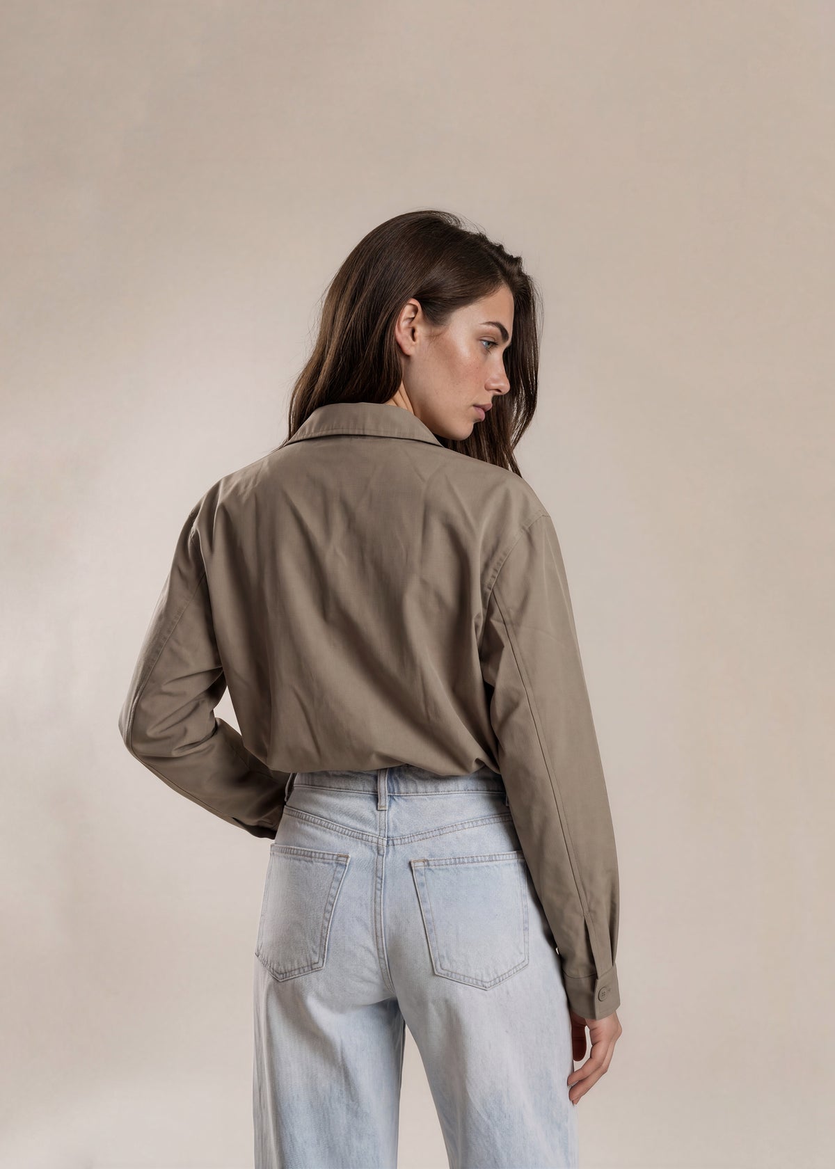YSL Soft Green Classic Collared Bomber