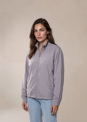 YSL Grey Windbreaker Bomber with Dark Grey Collar