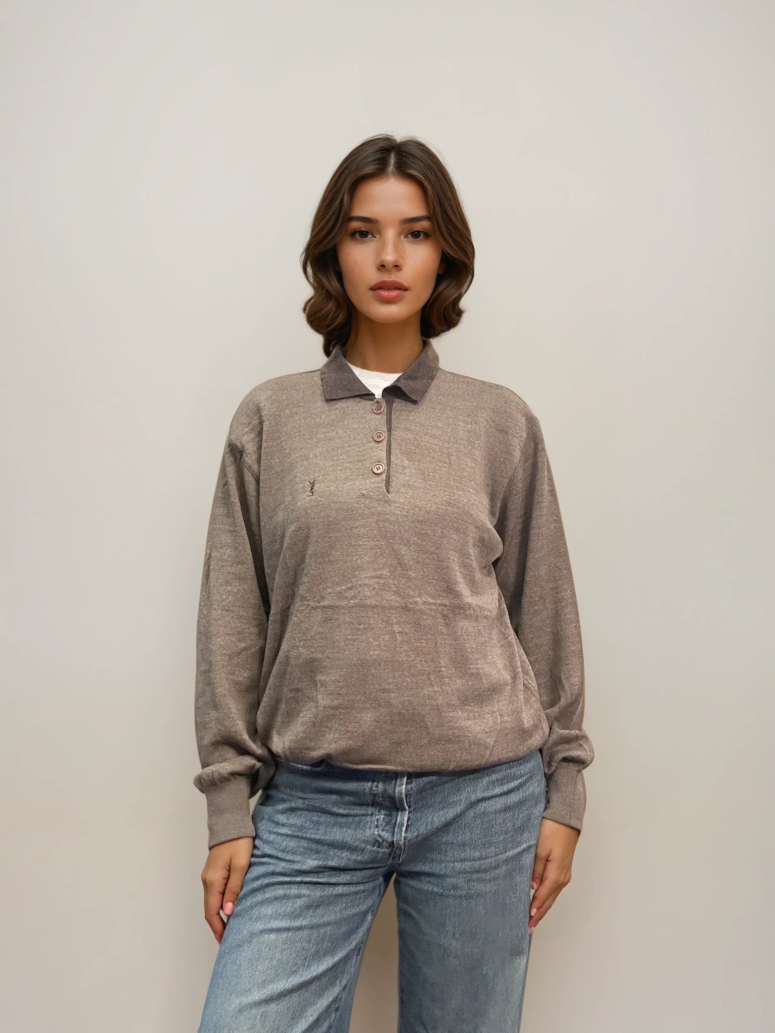 YSL Tan Polo Sweater