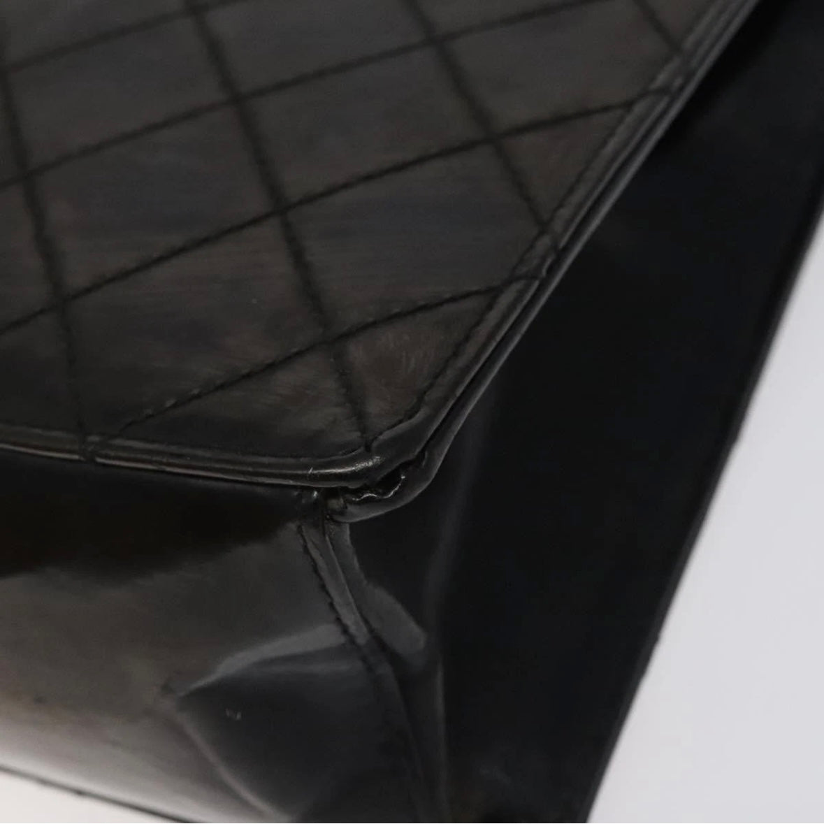 Chanel black patent handbag