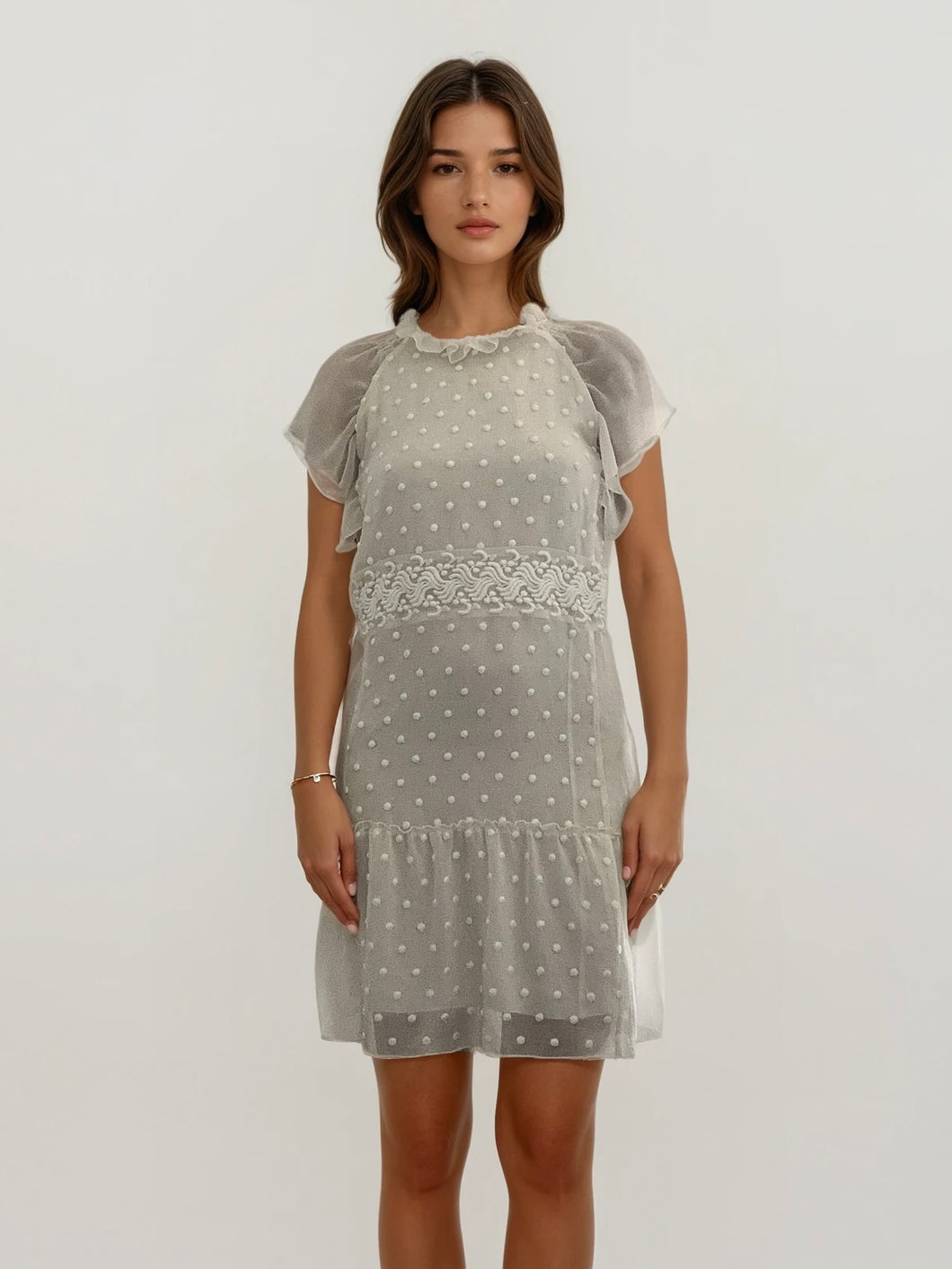 Chloe White Ruffle Mini Dress