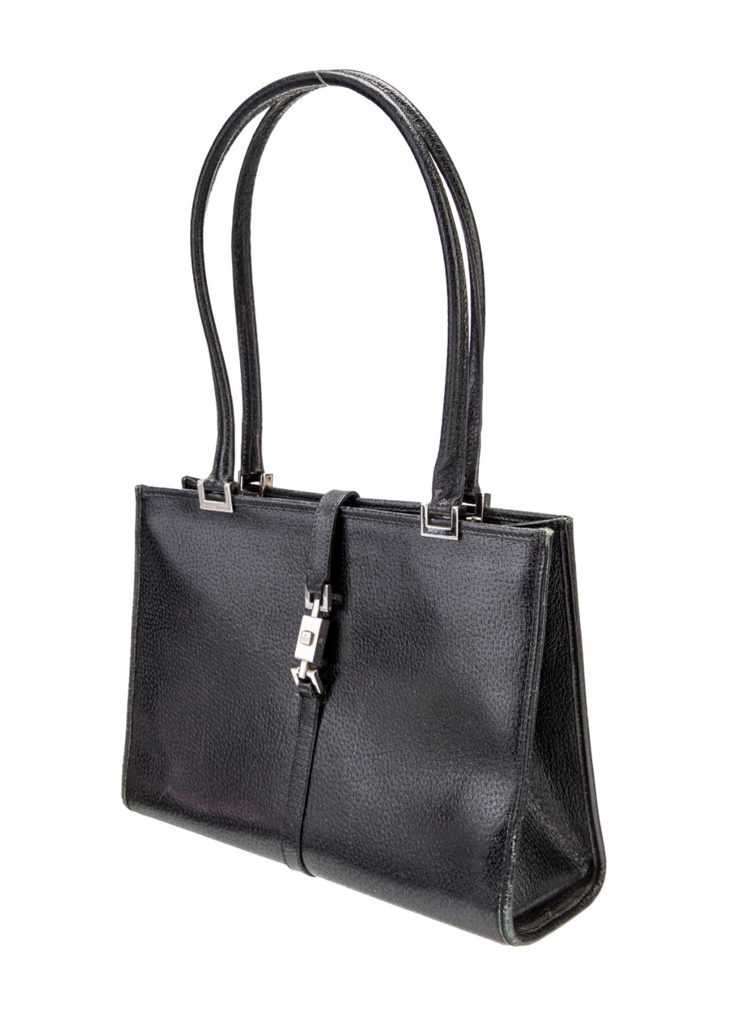 Gucci Black Leather Rectangle Jackie