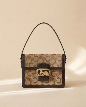 Celine Beige Canvas Shoulder Bag
