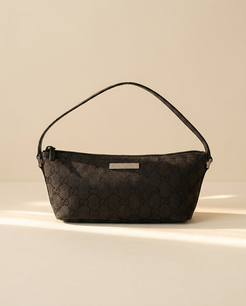 Gucci Black Monogram Boat Pochette