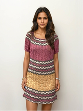 Load image into Gallery viewer, Missoni Pink and Orange Short Sleeve Mini Dress
