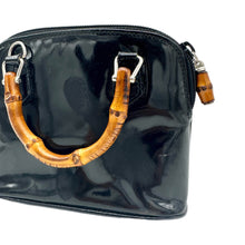 Load image into Gallery viewer, Gucci Black Mini Bamboo Handbag
