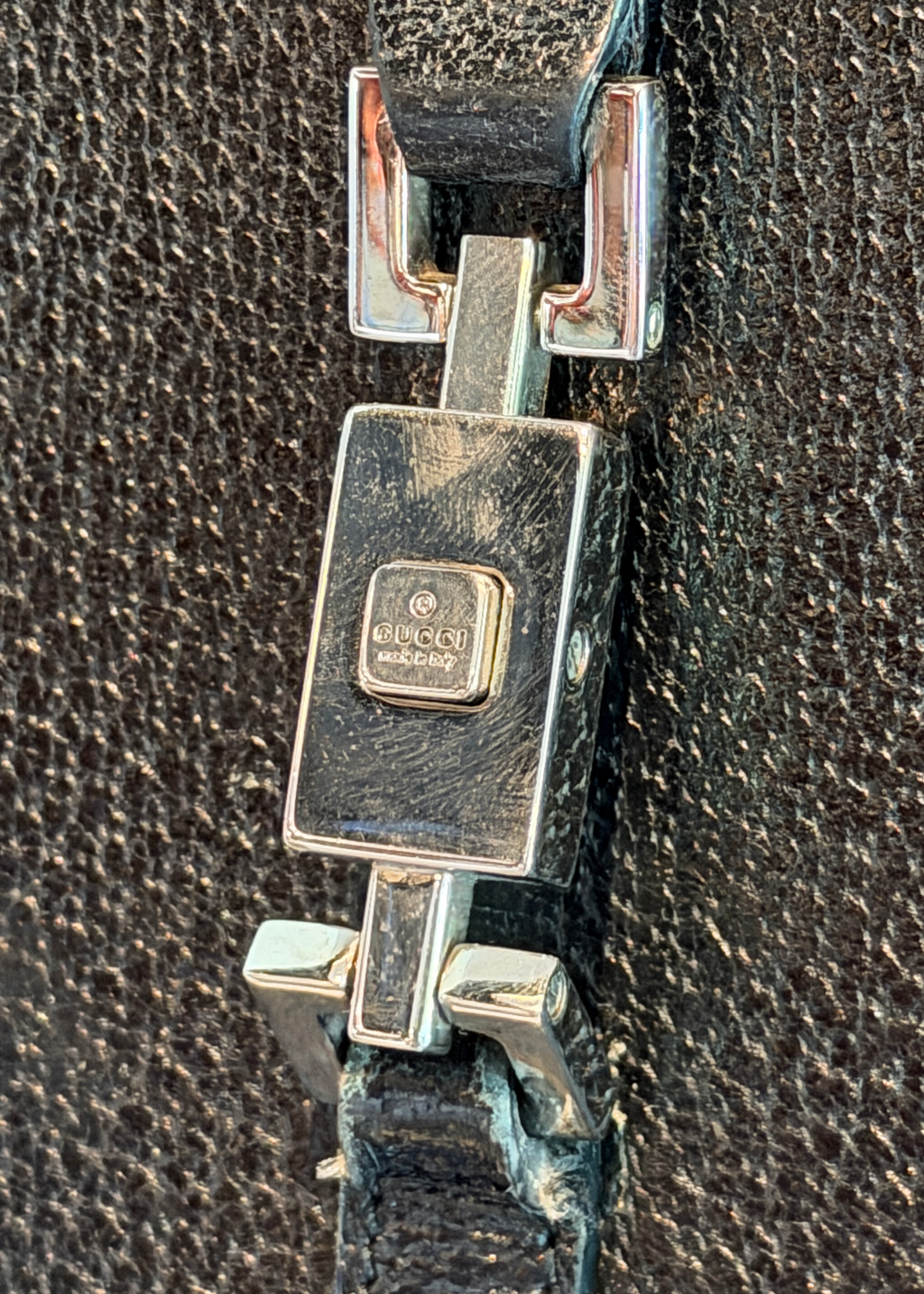 Gucci Black Leather Rectangle Jackie