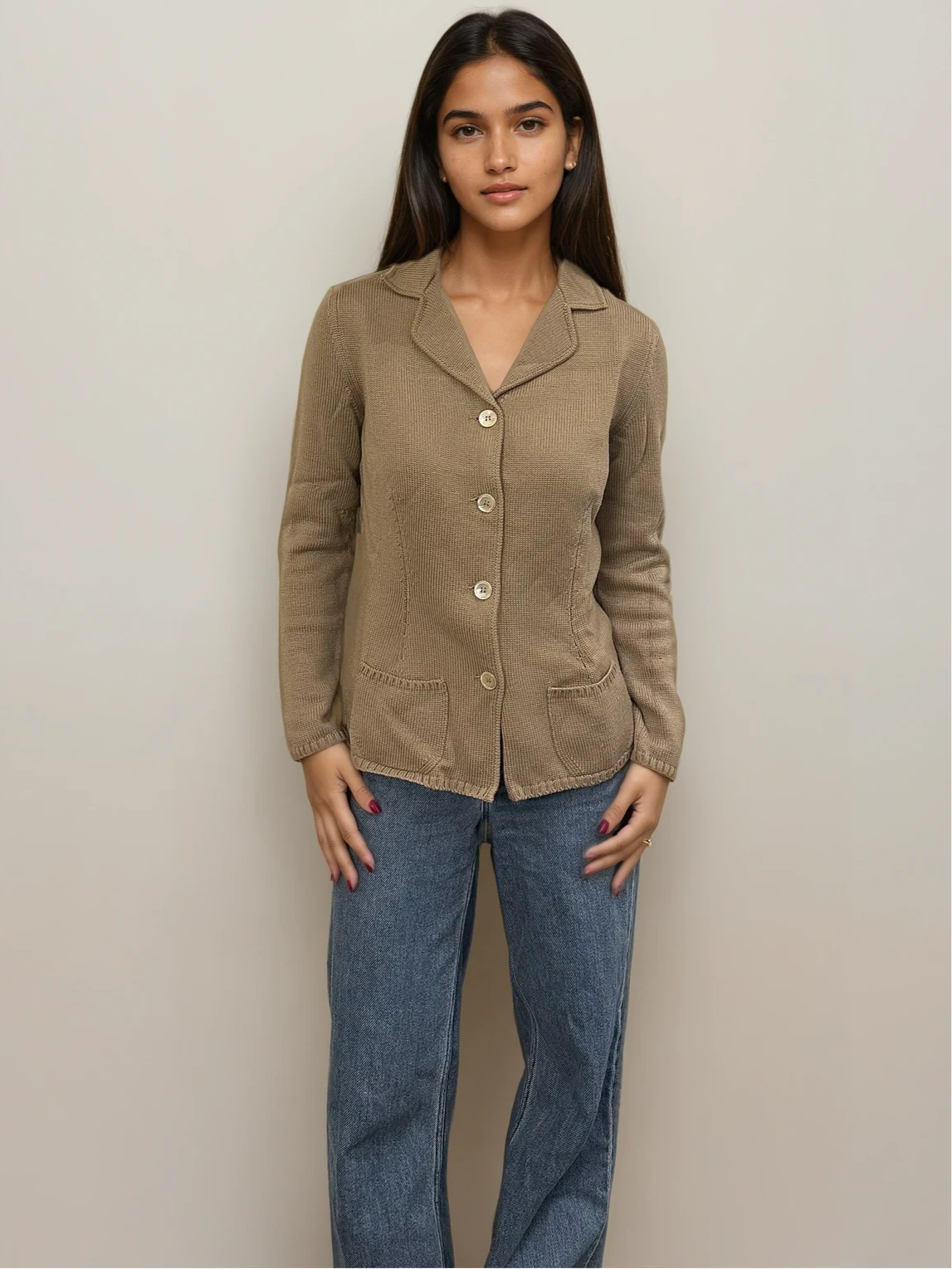 Brown Knit Cardigan