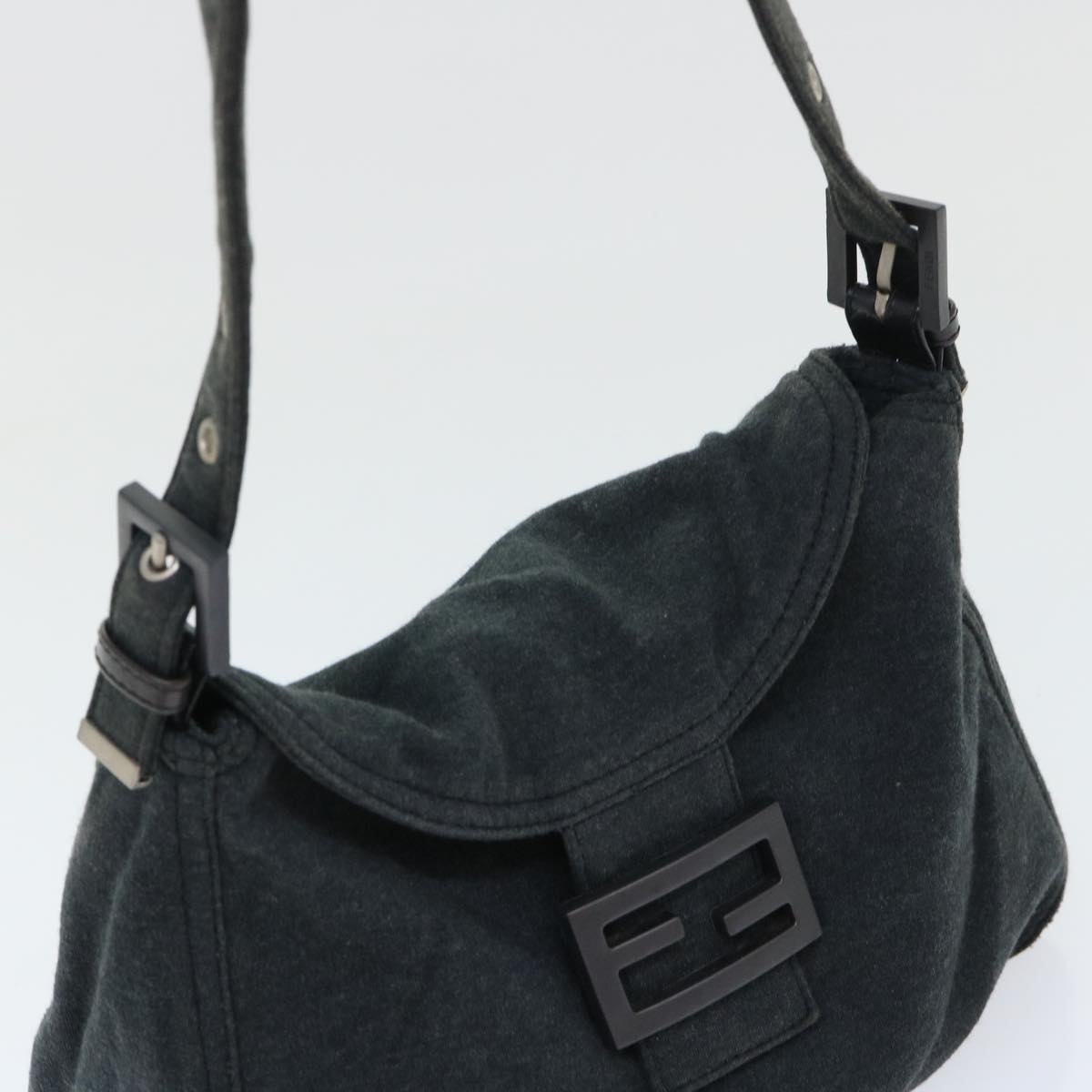 Fendi Grey Rounded Baguette