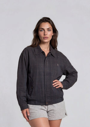 Ysl Black Plaid Bomber Jacket