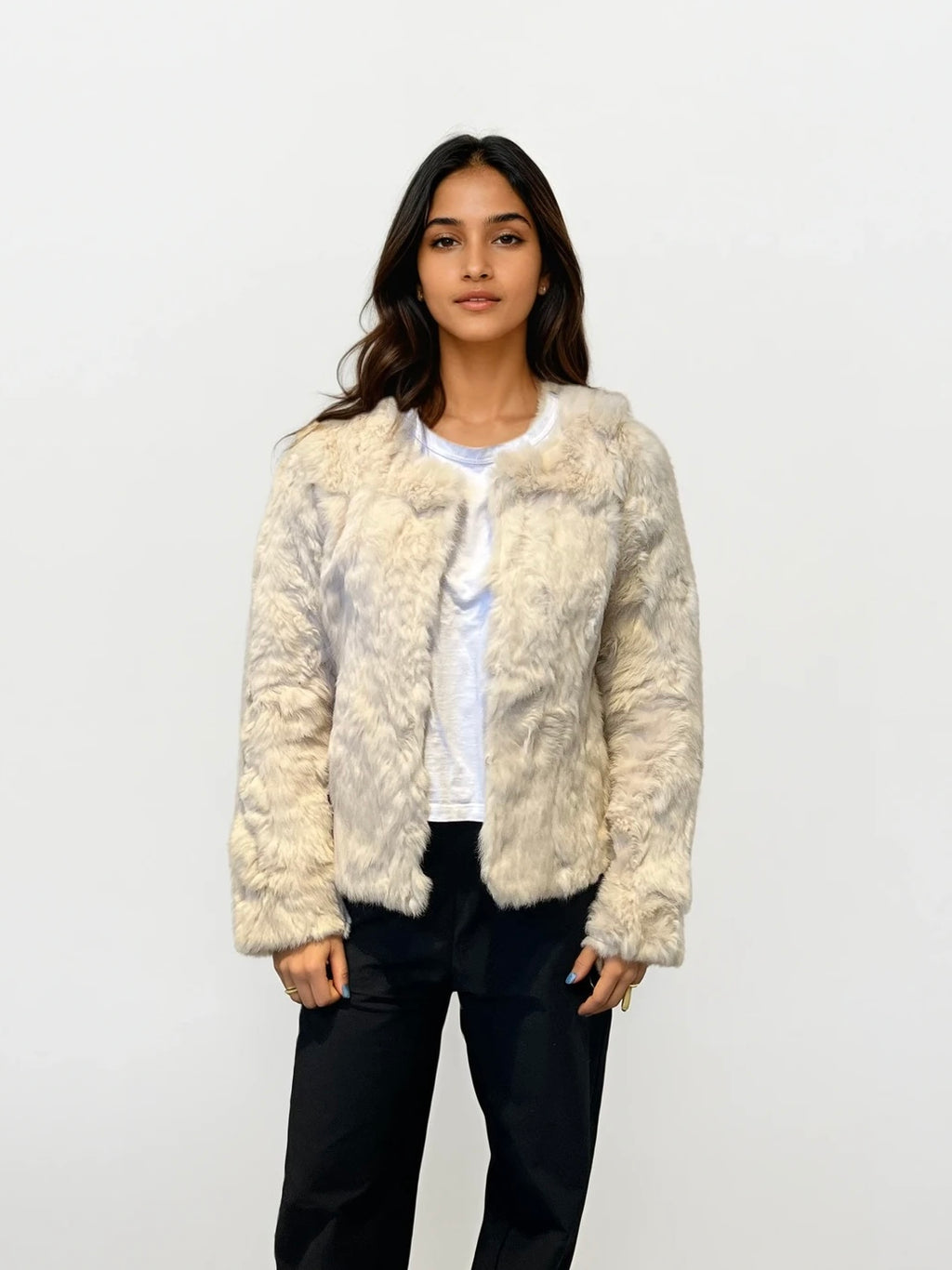 White Fur Short Coat