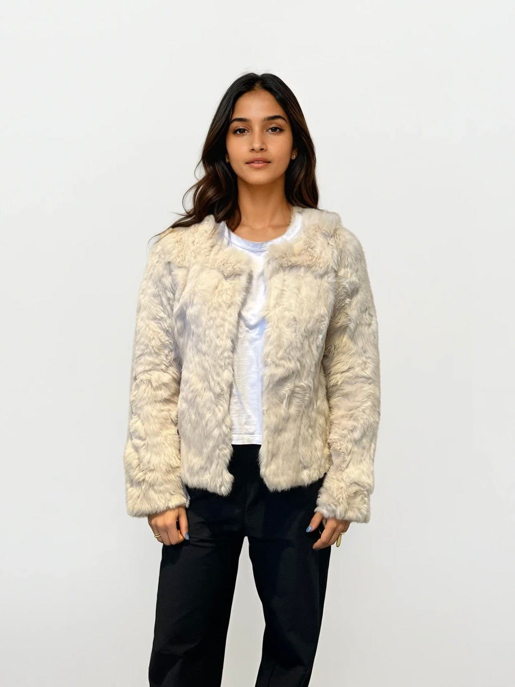 White Fur Short Coat