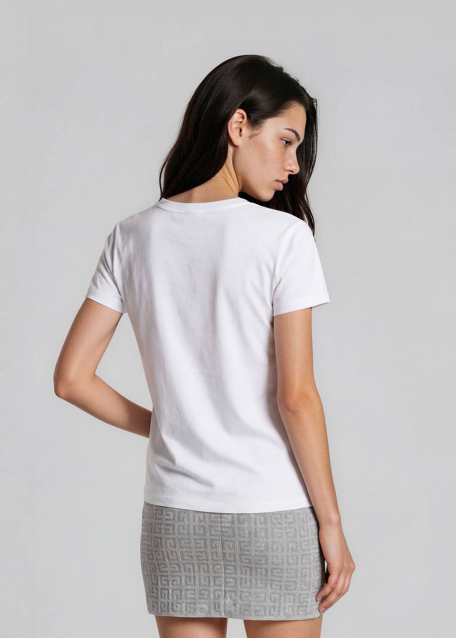 Givenchy Silver Monogram Mini Skirt
