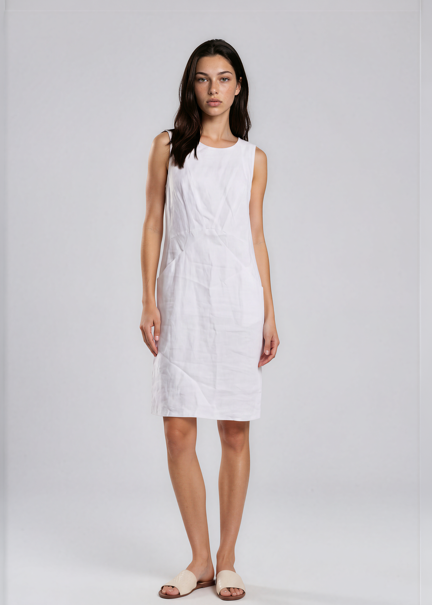 Armani White Linen Dress