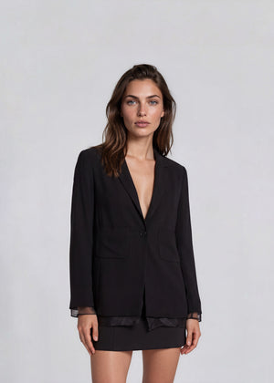 Chanel Black and Sheer Blazer
