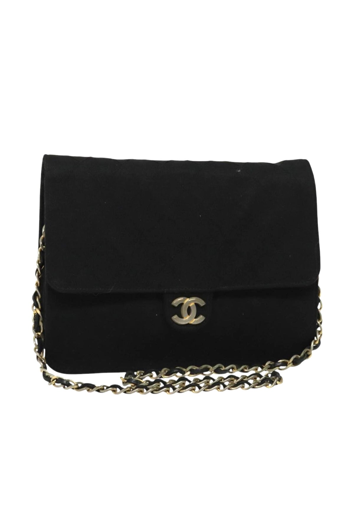 Chanel Black Cotton Flap Bag