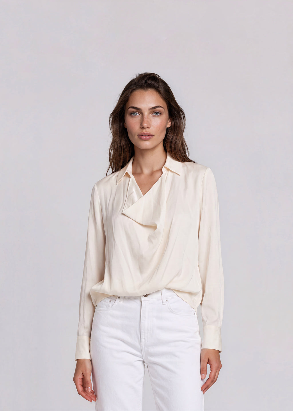Escada Cream Collared Blouse