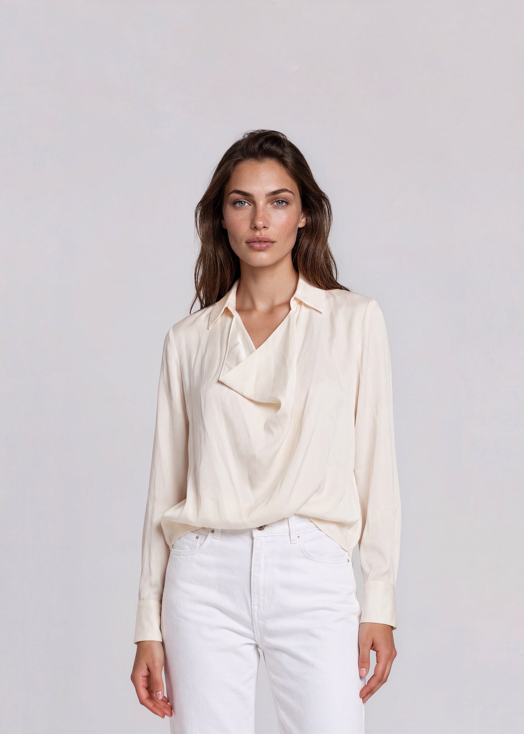Escada Cream Collared Blouse