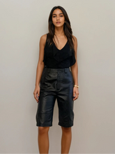 Load image into Gallery viewer, Saint Laurent Black Leather Shorts
