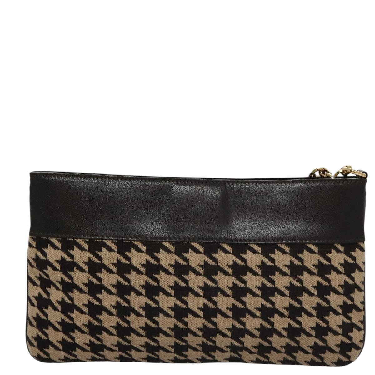 Celine Houndstooth Chain Clutch Bag