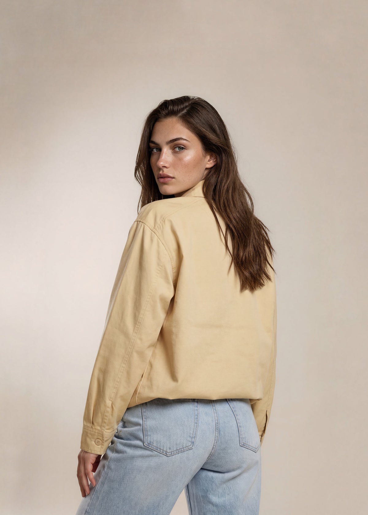 YSL Pale Golden Yellow Windbreaker Zip Bomber