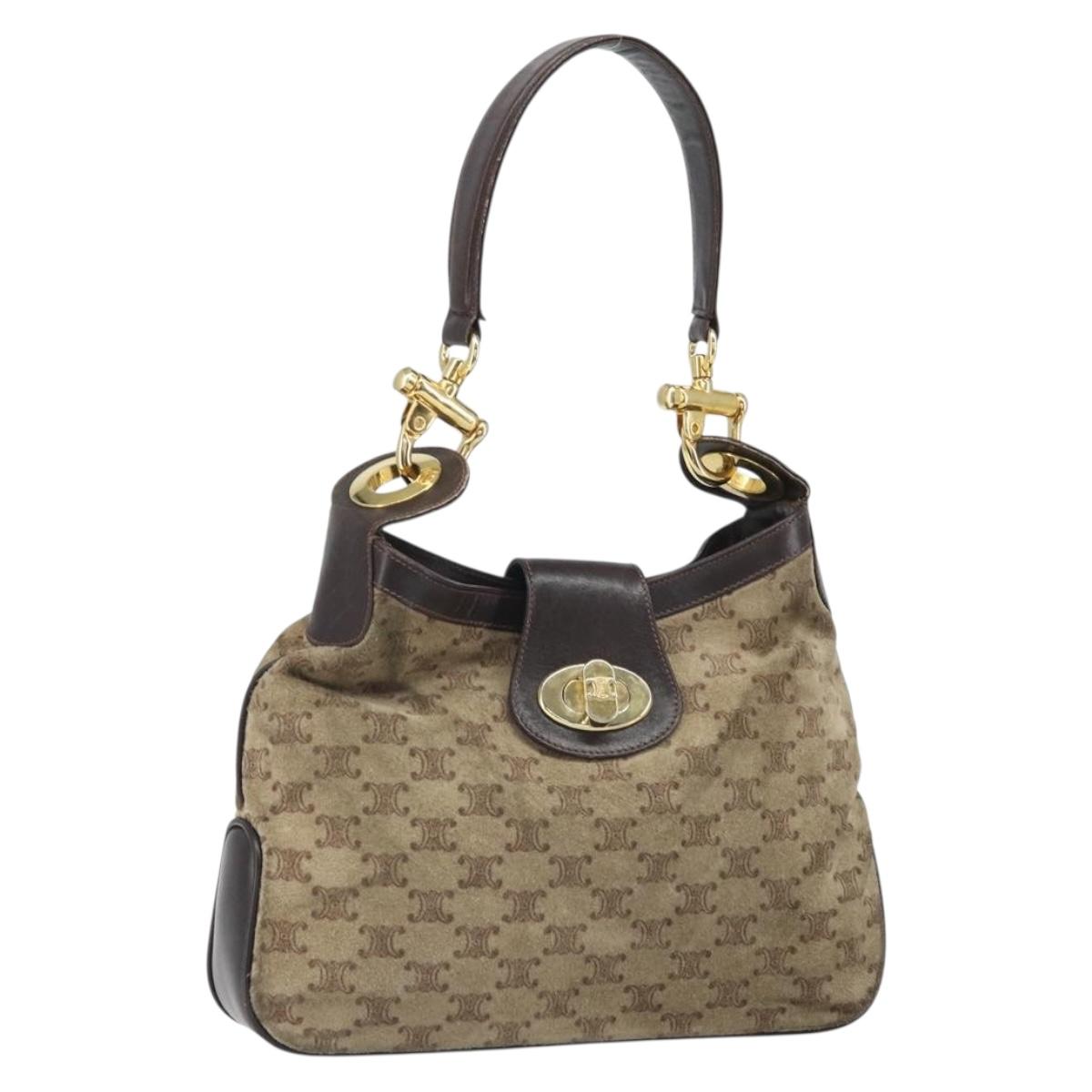 Celine Brown Suede Shoulder Bag