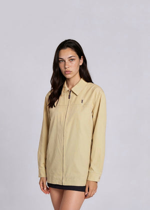 YSL Soft Yellow Classic Collared Bomber