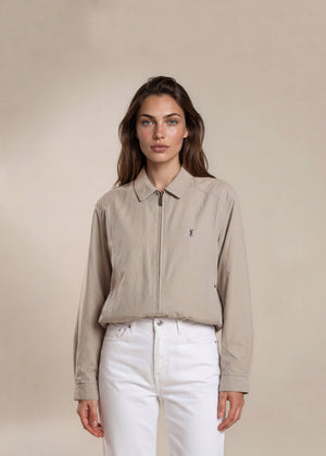 YSL Sand Classic Collared Bomber with Black Logo