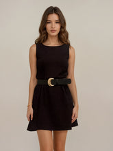 Load image into Gallery viewer, Donna Karan Black Belted Mini Dress
