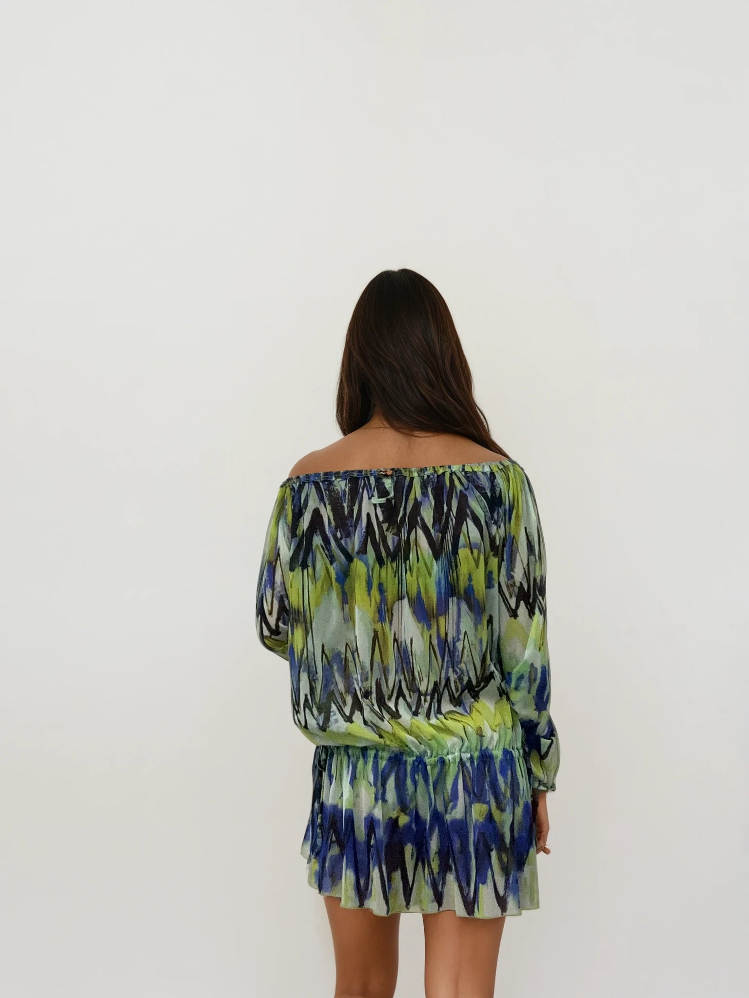 Jean Paul Gaultier Green Printed Mini Dress