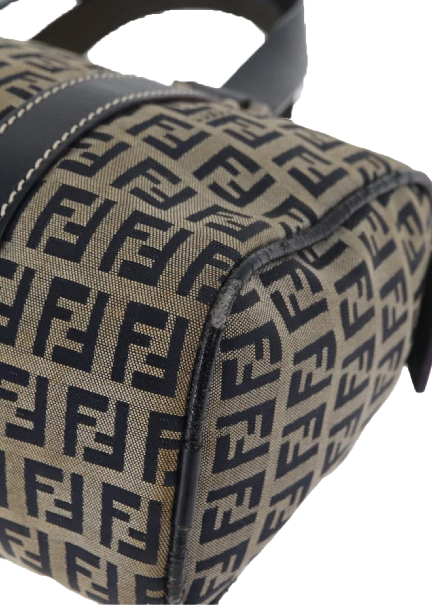 Fendi Navy Zucchino Boston Bag