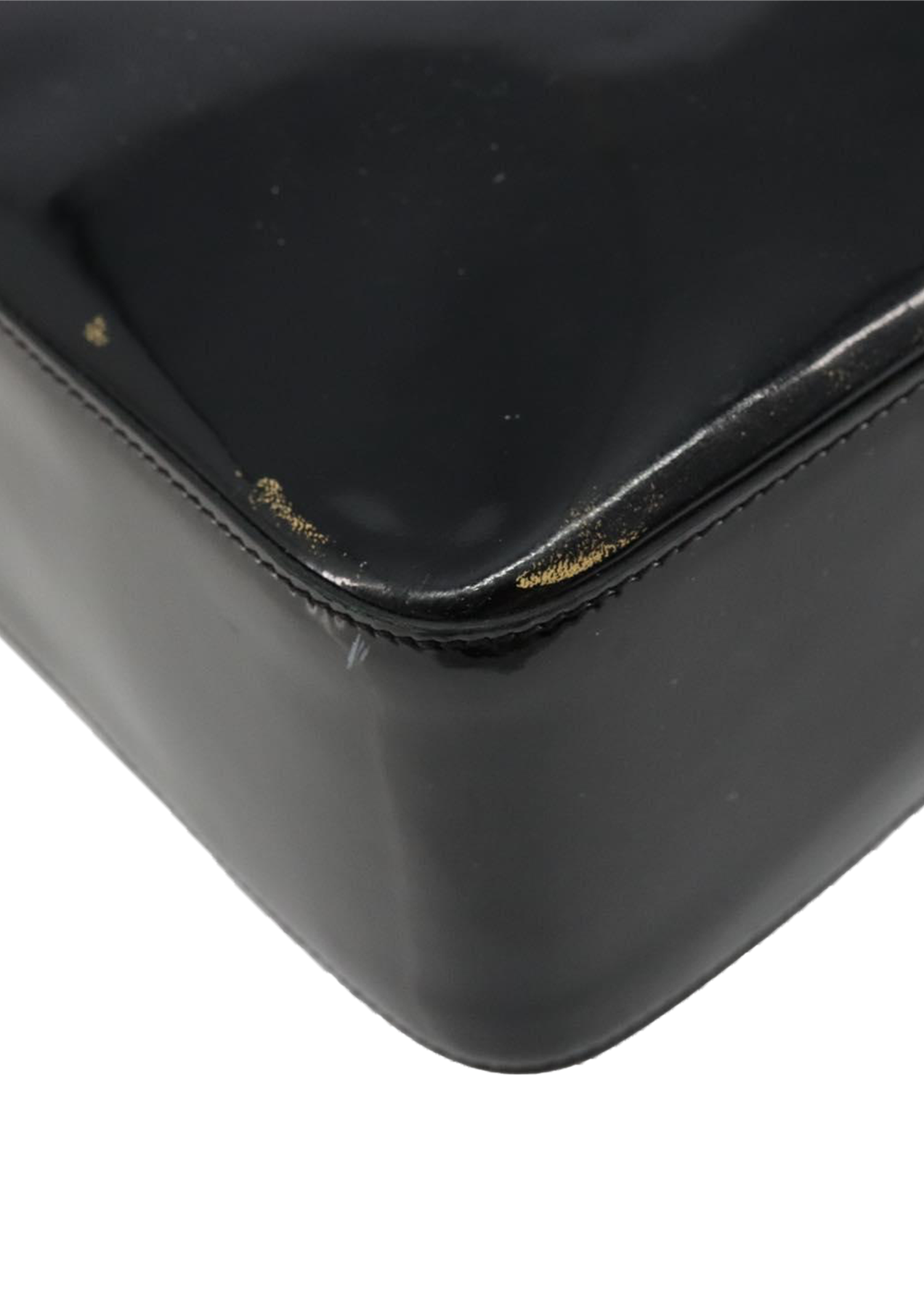 Chanel Black Patent Logo Tote