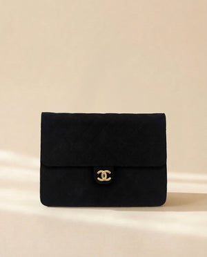 Chanel Black Cotton Flap Bag