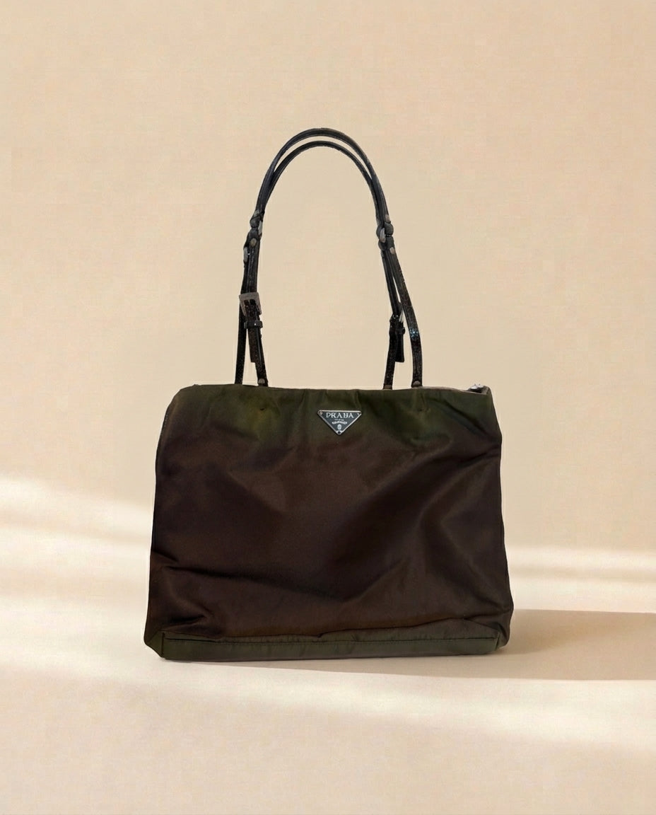 Prada Green Mini Nylon Handbag