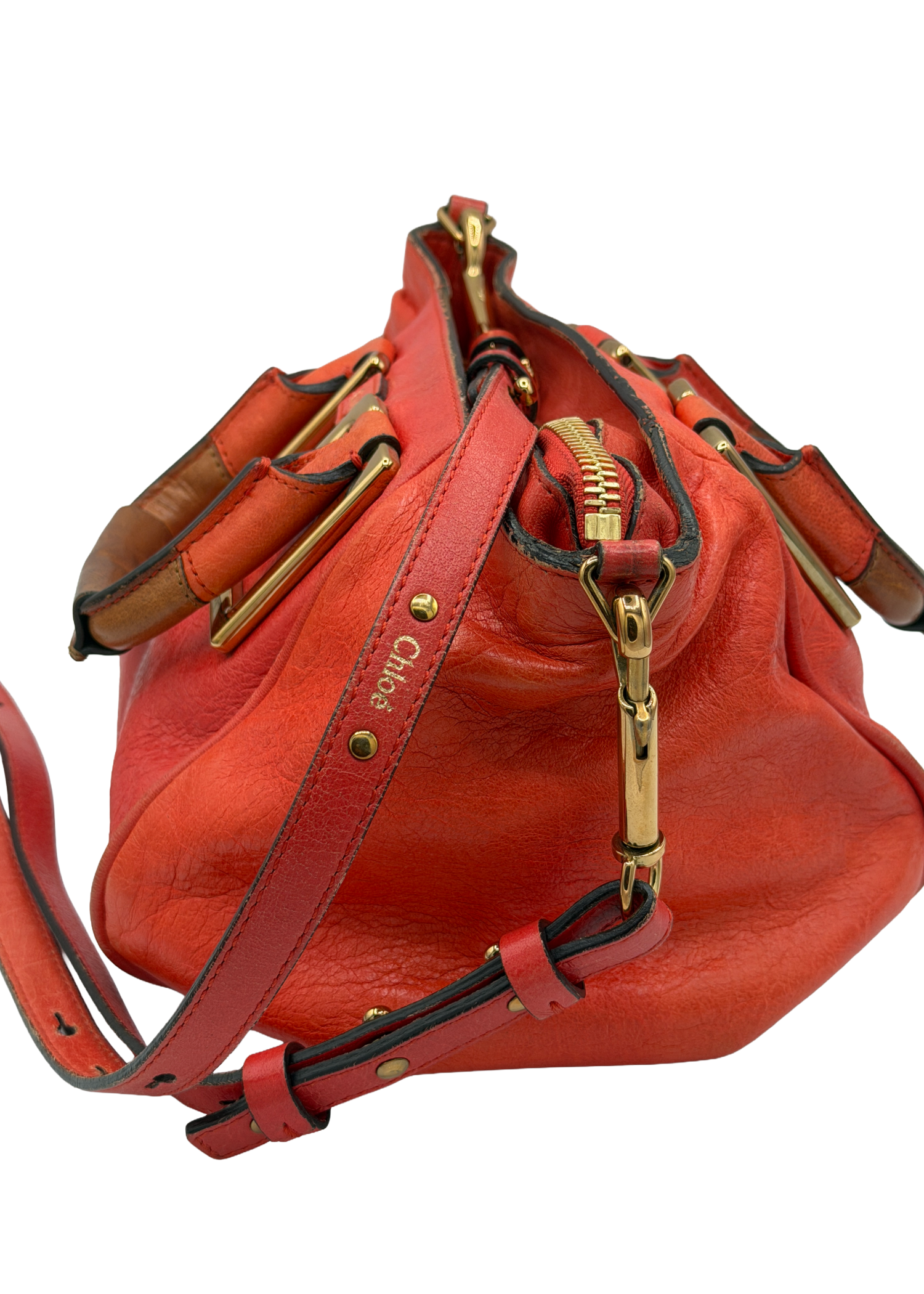 Chloe Orange Leather Handbag
