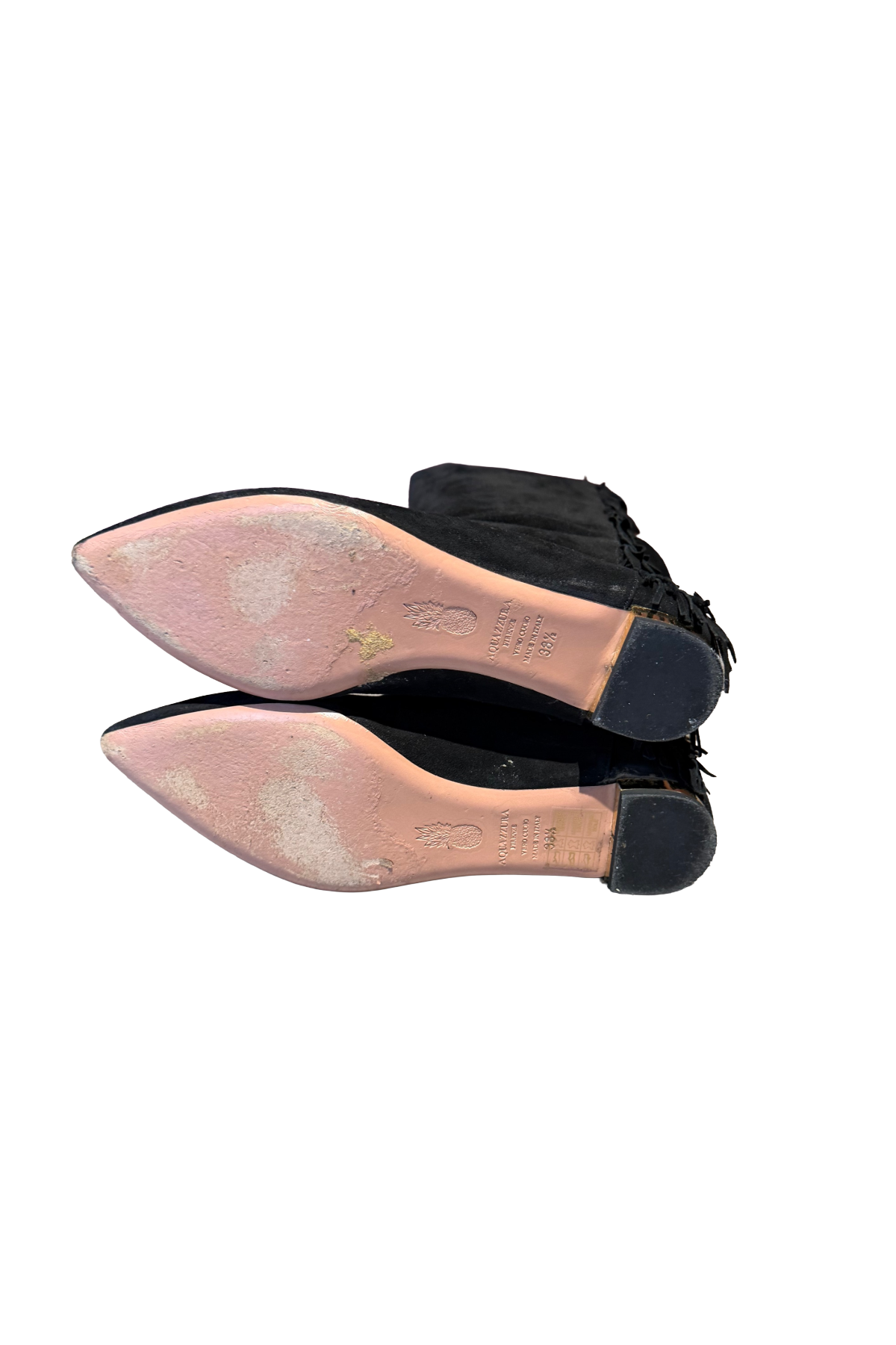 Aquazzura Black Fringe Boots