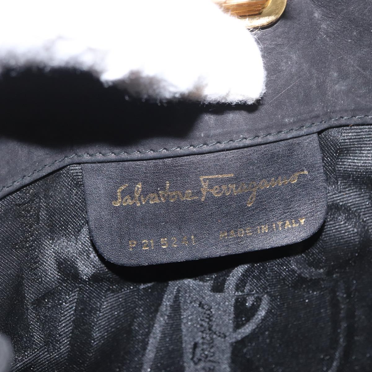 Ferragamo Black Suede Shoulder Bag