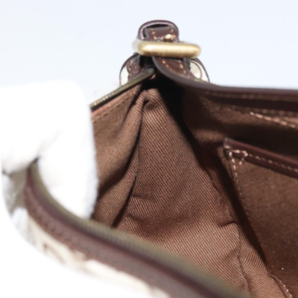 Celine White and Brown Monogram Shoulder Bag