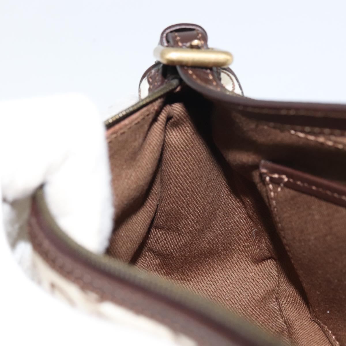 Celine White and Brown Monogram Shoulder Bag