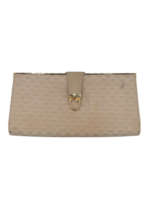 Gucci White Monogram Clutch with Chain