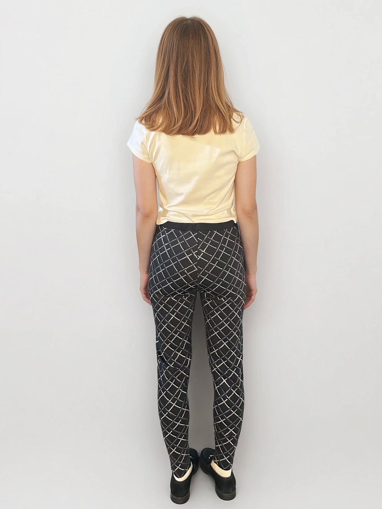 Chanel Black and Silver Leggings