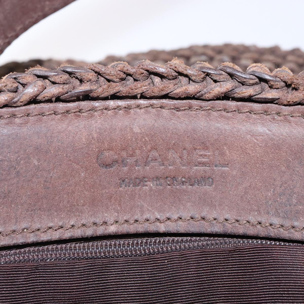 Chanel Brown Raffia Tote