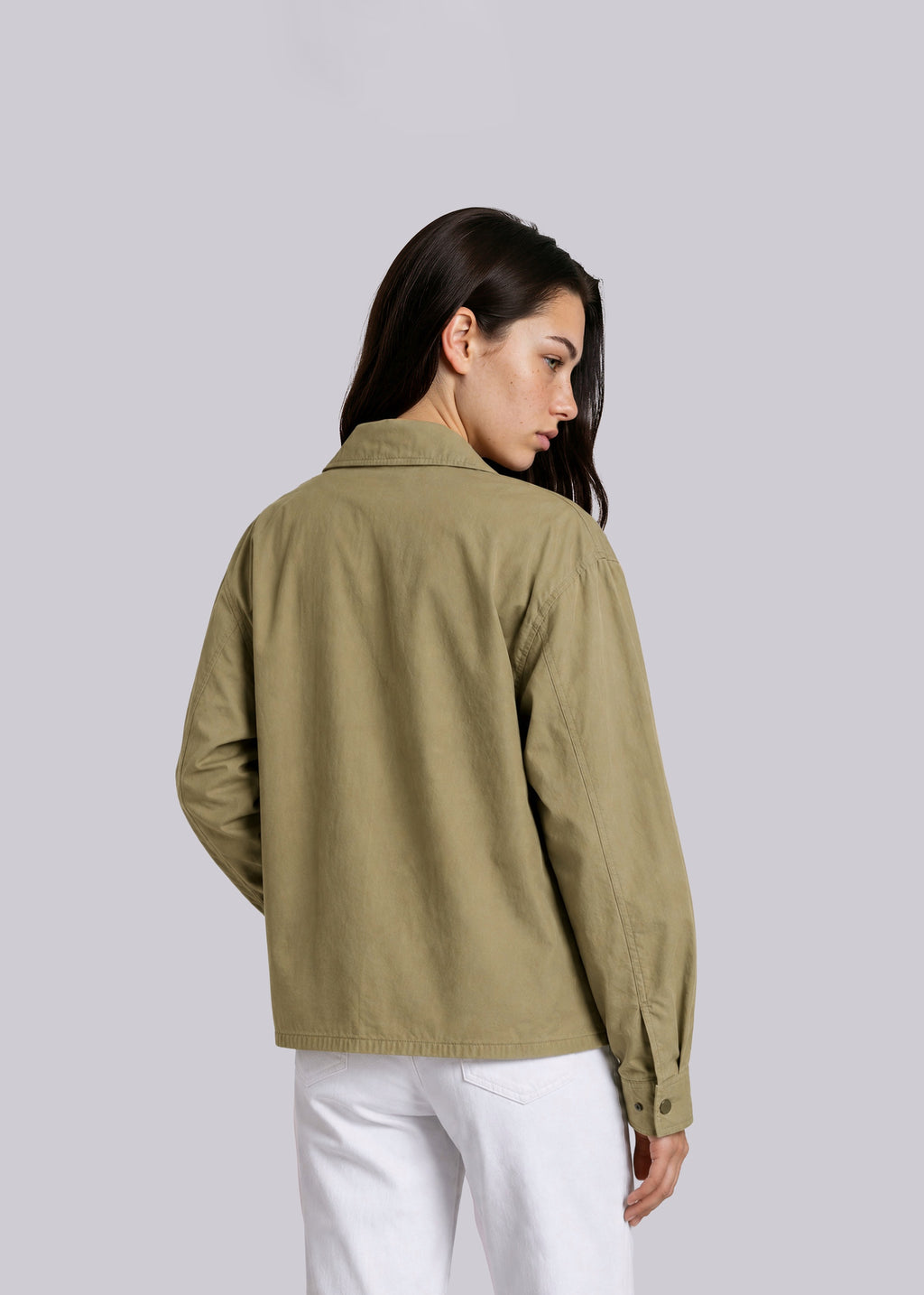 YSL Khaki Classic Collared Bomber with Khaki Logo